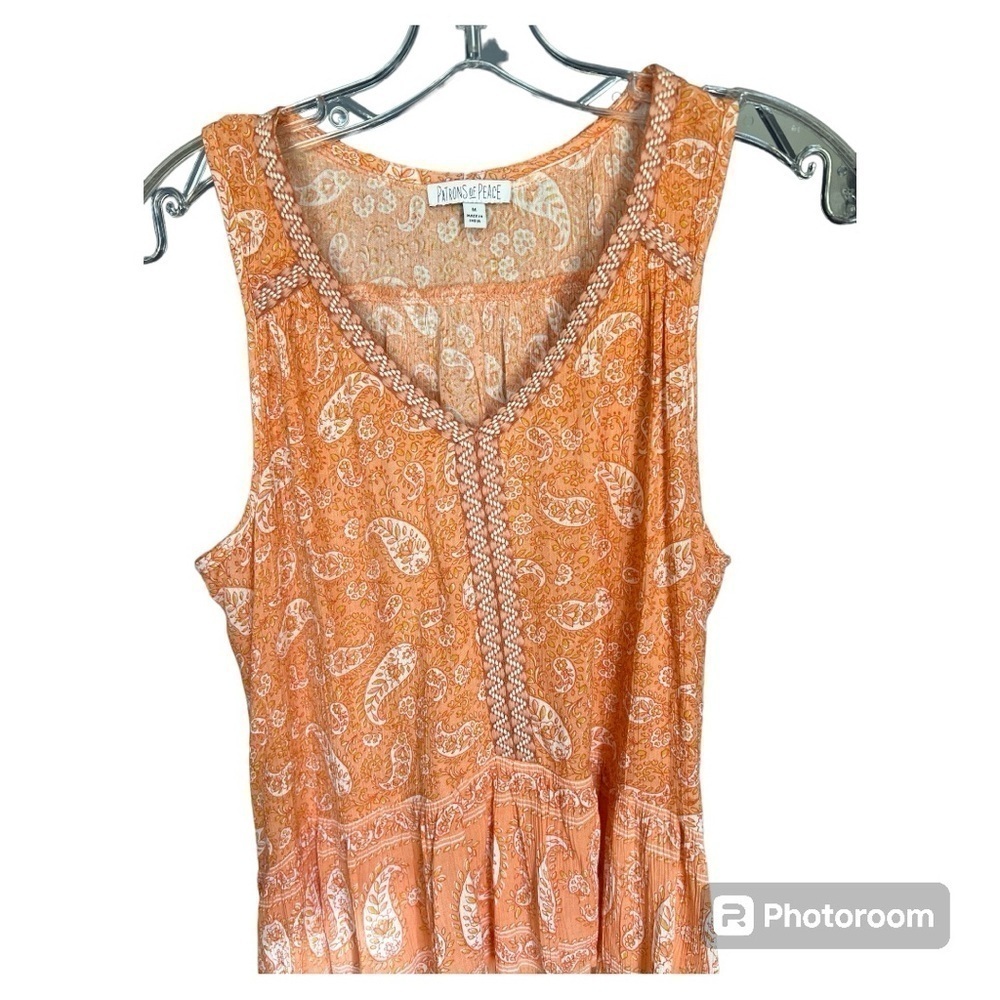 EUC Patrons of Peace boho paisley peplum tank top size M - Picture 2 of 5